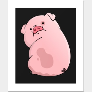 Pinky Cute Hog Posters and Art